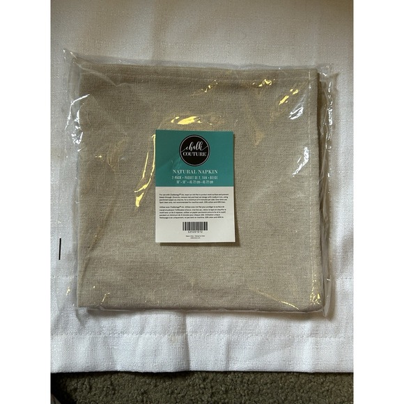 Chalk Couture Natural Napkin 2 Pack Tan 18"x18"‎ - Picture 1 of 2